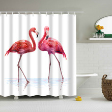 Flamingo Shower Curtain Washable Bath  waterproof Polyester Fabric Cute Animal Print Bathroom Curtain With plastic hook TZ170734 2024 - buy cheap