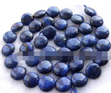 Free shipping Jewelry 00575 Beautiful Lapis Lazuli 10mm Flat Round Beads  5pc 2024 - buy cheap