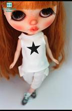 1PCS Blyth Doll Clothes Casual five-star vest, patch pants for Blyth , Azone, obitsu, FR 1/6 doll 2024 - buy cheap