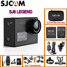 Водонепроницаемая Спортивная Экшн-камера SJCAM SJ6 Legend с сенсорным экраном 2 дюйма, на шлем, 4K, 24 кадра в секунду, NTK96660 RAW, двойной экран 2022 - купить недорого