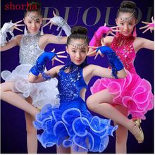 New Latin dance dress children Latin dance costumes costumes girls tassel sequins competition clothes new dance dresses 2024 - buy cheap