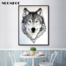 Nuomege estilo nórdico imagem animais cartaz lobo pintura da lona lobos parede arte moderna decoração para casa escandinavo 2024 - compre barato
