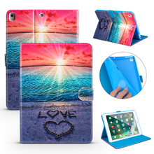 Beach Sunrise Pattern PU and PC Cover Case for iPad Mini 1234 Air 1 2 iPad Pro 9.7 New iPad 2018 2017 9.7 inch Case 2024 - buy cheap