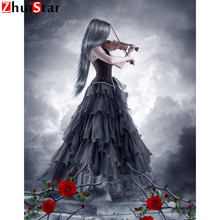 5D DIY Diamond Painting Portrait Diamond Embroidery Violin girl Full Square Drill Mosaic Cross Stitch Decoration Home XY1 2024 - buy cheap