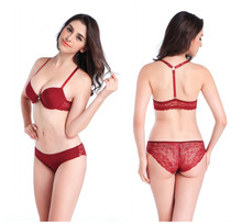 Lingerie Novas Mulheres Da Moda Sexy-line Y Cintas Conjuntos de Sutiã Frente Fechamento Sutiã + Calcinha de Renda Sexy conjunto de Sutiã H002 2024 - compre barato