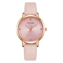 Hot sale YOLAKO Women's Casual Quartz Leather Band New Strap Watch Analog Wrist Watch Drop shipping 2024 - buy cheap