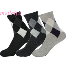 5 Pair/Bag New Rabbit Wool Blended Quality Men's Warm Socks Breathable Soft Dotted Lattice Prints Spring Winter Male Socks 2024 - buy cheap