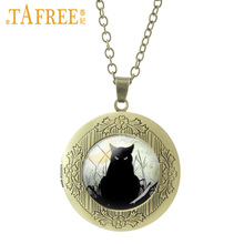 TAFREE Black Cat Pendant Necklace Hottest Vintage Art Cameo Locket Necklace Pendant Choker Statement Necklace Jewelry Gifts N698 2024 - buy cheap