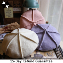 Ladybro Women Beret Autumn Winter Hat For Female Knitted Wool Beret Hat Cap Warm Painter Hat Elegant Cashmere Berets Bonnet Cap 2024 - buy cheap