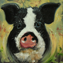 High Skills Artist Hand-painted High Quality Funny Pig Head Oil Painting On Canvas Abstract Pig Oil Painting For Decoration 2024 - buy cheap