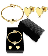 Joyería de moda para mujer, brazaletes de acero inoxidable 316L, conjunto de joyería para mujer, regalo para niña 2024 - compra barato