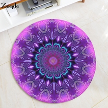 Zeegle Mandala Round Mat Flannel Bedroom Carpets Floor Mats Non-slip Chair Table Area Rug Yoga Mats Round Carpet For Living Room 2024 - buy cheap