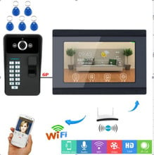 7 Polegada WIFI Fingerprint/Senha/ID Card Sistema de Controle de Acesso Com Fio de Telefone Video Da Porta 2024 - compre barato