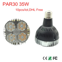 LED Par30 35 Вт прожектор Par 30 лампа E27 Indooor Высокая мощность лампа черный белый корпус 85 в-265 в теплый/натуральный/холодный 10 шт./лот 2024 - купить недорого