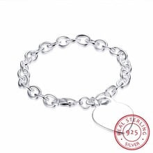 Lekani Luxury 925 Sterling Silver Bracelets Heart Charm Bracelet Pulseiras De Prata Men Women Fine Jewelry Bracelet 2024 - buy cheap