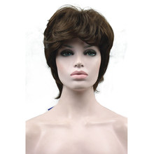 Strongbeauty peruca feminina, peruca castanha escura, cabelo curto sintético natural cacheado 2024 - compre barato
