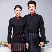 Restaurant Hot Pot Waitress Work Clothing Uniform Fast Food Shops Cafe Bakery Catering Hotel Waiter Long Sleeve Overalls H2394 2024 - buy cheap