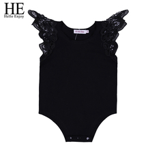 HE Hello Enjoy Toddler Baby Bodysuit Newborn Baby Girl Clothes Sleeveless White Black Lace Jumpsuit Costume For Kids Overalls 2024 - buy cheap