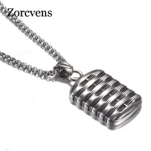 ZORCVENS Silver Color Punk Vintage Men Necklace New Design Stainless Steel Pendant Necklace Men 2024 - buy cheap