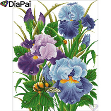 DIAPAI 5D Diamond Painting Full Square/Round "Flower bee" Picture Of Rhinestone DIY Diamond Embroidery Home Decor A26069 2024 - buy cheap