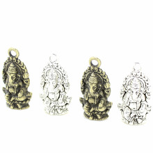 Sweet Bell-abalorio de aleación de Metal antiguo para mujer, colgante de joyería de Buda, 14x27mm, Estilo Vintage, religión tailandesa, Ganesha, D6107, 30 unids/lote 2024 - compra barato
