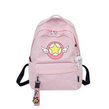 Cartuchera Captor Sakura Anime para mujer, mochila escolar con estampado de alas, para estudiantes, Adolescentes 2024 - compra barato