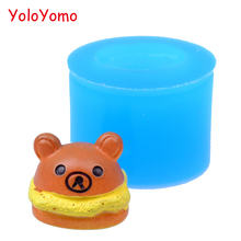 G094YL 18.5mm 3D Bear Bread Silicone Mold - Miniature Food, Sugarcraft, Cookie Biscuit, Gum Paste, Resin, Chocolate, Soap Mold 2024 - buy cheap