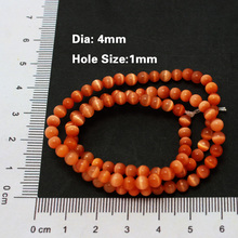 Approx 195pcs/lot A Grade Orange 4mm Round Cat Eye Loose Spacer Stone Beads for jewelry making CN-BBB001-24 2024 - buy cheap