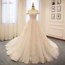 Vestido de noiva elegante, sem mangas, apliques para baile de casamento, estilo barco 2024 - compre barato