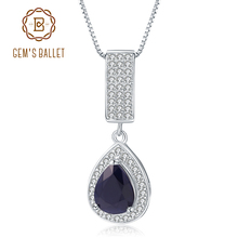 Женское элегантное подвесное ожерелье GEM'S BALLET, ювелирное изделие из стерлингового серебра 925 пробы с натуральным голубым сапфиром 1,29ct 2024 - купить недорого