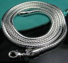 Fashion 3mm Silver Snake Chain Necklace,925 Jewelry Silver Plated Necklaces Chains 16"-24"  Wholesale! 2024 - buy cheap