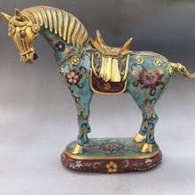 Exquisite collect beautiful handmade ancient Jingtai large horse statue statues 2024 - buy cheap