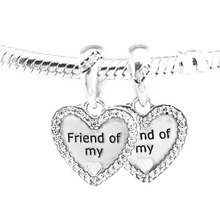 Friend of My Paved Bead Diy Jewelry 100% 925 Sterling Silver Jewelry Charms Fits Silver Charm Bracelet & Choker 2024 - buy cheap