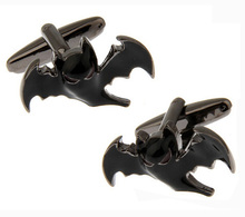 Men's Gift Fashion Cuff Links Novelty Black Evil Bat Design Vampire Style Gun Black Plating Copper Cufflinks Wholesale&retail 2024 - buy cheap
