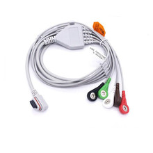 New Compatible with GE Seer Light  holter Cable One piece 5 leads ,GE 24 hour dynamic Holter cable 10 leads, Snap End AHA use 2024 - buy cheap