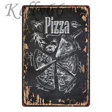 [Kelly66] пицца металлический знак олова плакат домашний Декор Бар настенная живопись 20*30 см Размеры y-1649 2024 - купить недорого
