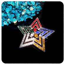 Blingbling Multicolored Rhinestone Star Brooch Pin Jewelry Gift 2024 - buy cheap