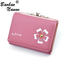 Carteira feminina com fecho floral, carteira pequena para mulheres, estudantes, namorada, mini bolsa de cartões 2024 - compre barato