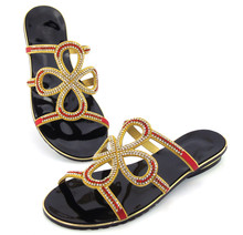 doershow RED,guaranteed quality African sandals for party,beautiful ladies shoes!!DD1-74 2024 - buy cheap