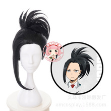 2019 New My Hero Academia Black Cosplay Wig Boku no Hiro Akademia Momo Yaoyorozu Synthetic Hair  Wig Cap  anime cosplay 2024 - buy cheap