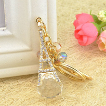 Eiffel tower souvenirs crystal keychain/2015 korean luxury jewelry women bag charm/chaveiro/llaveros/strass/birthday gift 2024 - buy cheap