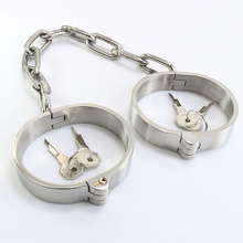 Adult sex games bondage restraints leg irons chain stainless steel ankle cuffs metal bdsm fetish sex toys for woman men 2024 - buy cheap