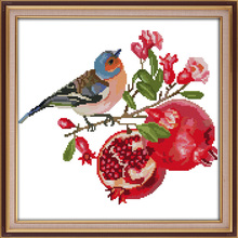 Bird and pomegranate cross stitch kit aida 14ct 11ct count printed canvas stitches embroidery DIY handmade needlework 2024 - buy cheap