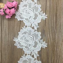 Hot Fahion 2 Meters 13cm Width Hollow 2017 High Quality New White Water Soluble Lace Trims for Wedding Dress 2024 - buy cheap