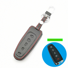 Genuine Leather Car Key Case Cover for Ford Escape Borda Flex Focus Explorer Taurus Mustang Lincoln Mks 5 Buttons Smart Remote 2024 - buy cheap