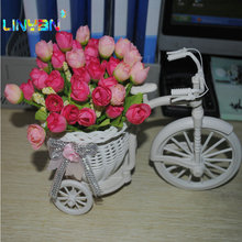 Qualidade rattan vaso + flores metros orquídea artificial conjunto de flores decoração para casa rosas casamento bouquet seda artificial t49 2024 - compre barato