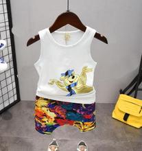 summer new  Baby Boys Cartoon vest + painted shorts 2 Pcs Clothes Sets Clothing Sets boy Cotton casual children's wear 2-6years 2024 - buy cheap