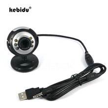 Kebidu-câmera hd de 30 m, com microfone, usb 2020, com 6 led, para pc e laptop 2024 - compre barato