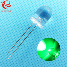 10mm Emerald-Green LED Round Light Emitting Diode Transparent Ultra Bright LampBead Plug-in DIY Kit Practice Wide Angle50pcs/lot 2024 - buy cheap