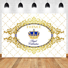 Royal boy chá de fraldas fundo fotografia celebração real príncipe safira coroa branco xadrez fotografia backdrops 2024 - compre barato